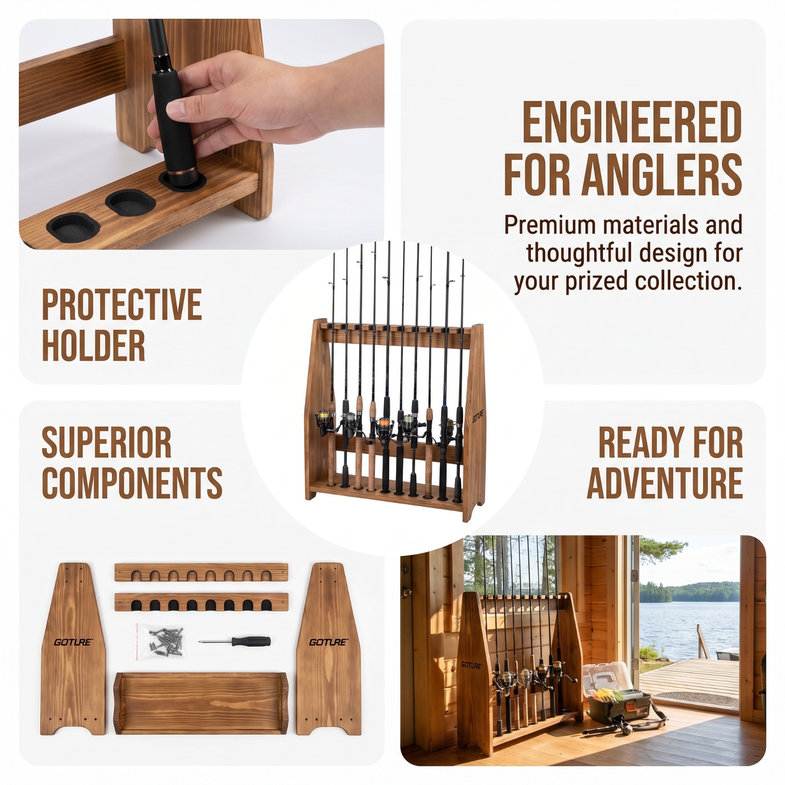 Fishing Rod Rack - Suporte de Chão para Varas de